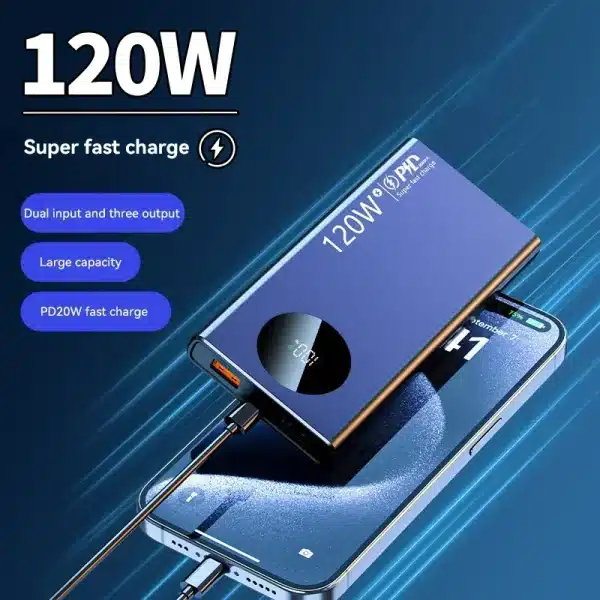 120W 50000mAh High Capacity Power Bank Fast Charging Powerbank Portable Battery Charger For iPhone Samsung Huawei 2024NEW - Image 2