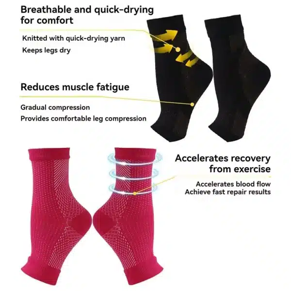 GOBYGO 1Pair Athletic Compression Socks Full Open Toe Stretch Crack Prevention Socks Outdoor Fitness Half Palm Compression Socks - Image 4