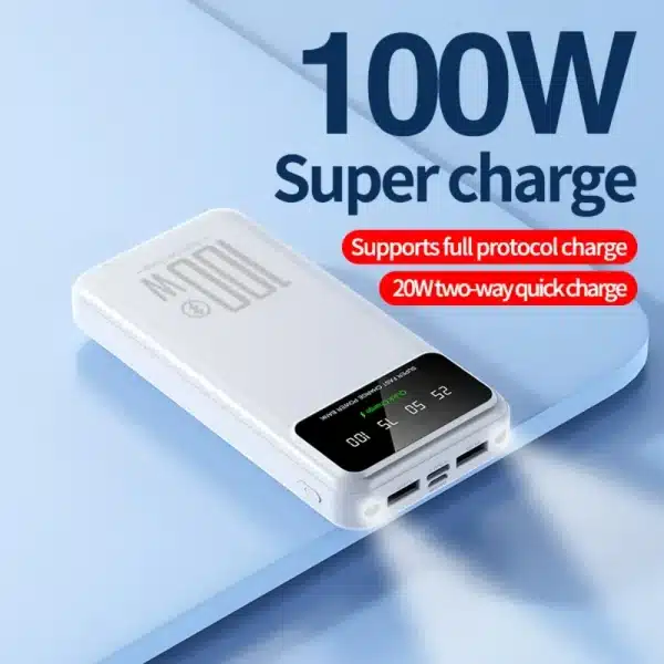 Xiaomi 20000mAh High Capacity Portable Power Bank 100W Super Fast Charge LED Digital Display Powerbank for iPhone Samsung Xiaomi - Image 5