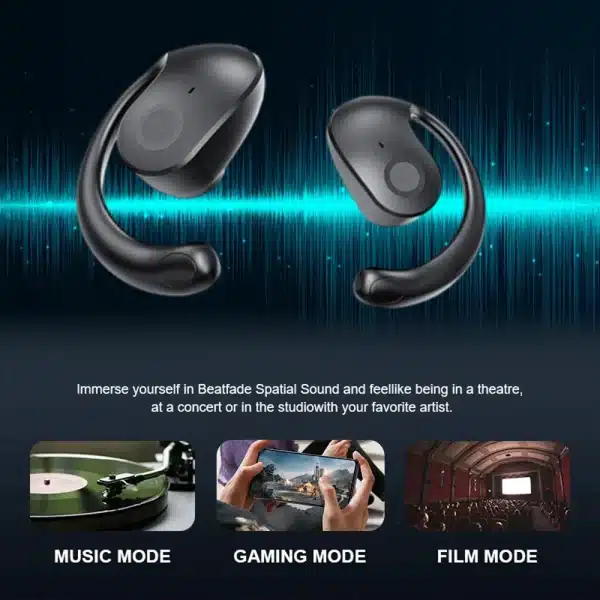 BT 5.3 Ear-Mounted Noise Canceling Sports Bluetooth Earphones Fitness Wireless Earbuds Ball Shape Earhook Gaming Headphone - Image 5