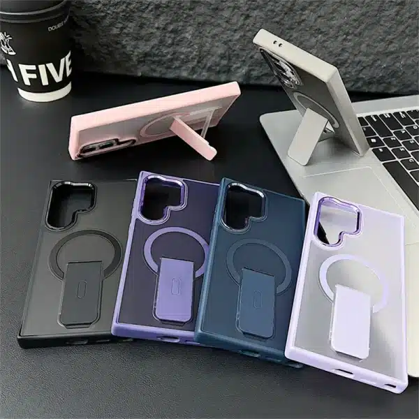 For Magsafe Matte Armor Magnetic Wireless Charge Phone Case For Samsung Galaxy S23 S24 Ultra Plus Holder Shockproof Bumper Cover - Image 5