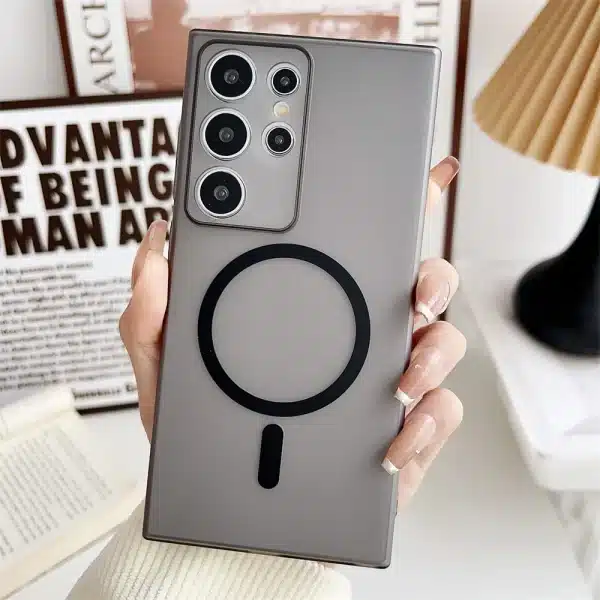 Matte Transparent Ultra Thin Magnetic Phone Case for Samsung Galaxy S24 Ultra S22 S23 Plus S23 Ultra Lens Protection Hard Cover - Image 5