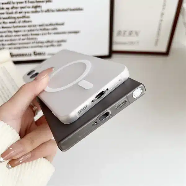Matte Transparent Ultra Thin Magnetic Phone Case for Samsung Galaxy S24 Ultra S22 S23 Plus S23 Ultra Lens Protection Hard Cover - Image 4