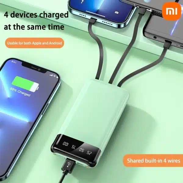 Xiaomi 50000mAh Large Capacity Power Bank 4 in 1 Built in Cables Powerbank LED Intelligent Digital Display for Iphone Samsung - Image 5