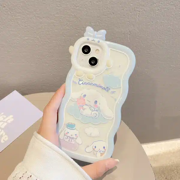 Kawaii Sanrio Cinnamoroll With Bracelet Bracket Phone Case For iPhone 15 14 13 12 11 Pro Max XR XS MAX X 7 Back Cover Y2k Gift - Image 2