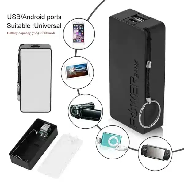 18650 Power Bank Shell 5V 5600mAh USB Charger Battery Holder Case for Phone Electronic Charging Portable DIY Mobile Storage Box - Image 3