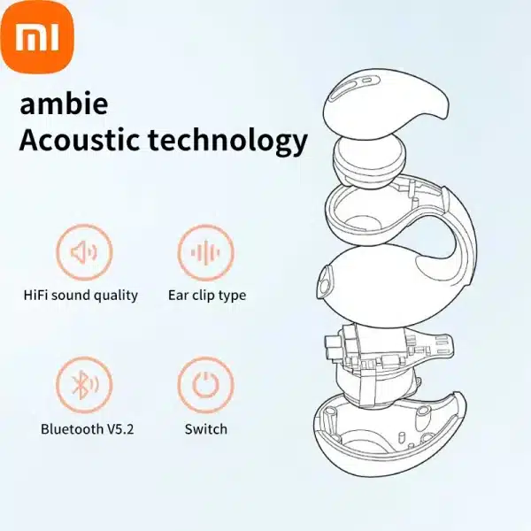 Xiaomi Ear-Clip Bluetooth-compatible Headphones Bone Conduction Earphone Wireless Earbuds 3D Surround Stereo Bass Sports Headset - Image 6