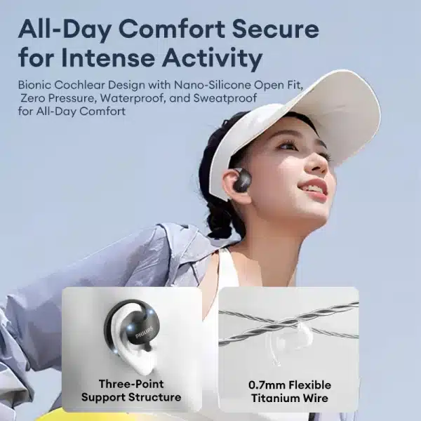 New Original Philips TAT2708 OWS Wireless Bluetooth Earphones ENC Call Noise Cancelling Headset Waterproof Sport Stereo Earbuds - Image 4