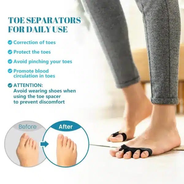 Toe Separators Doctor Recommended Correct Foot and Bunion Pain,Plantar Fasciitis Toe Straightener to Improve Functional Mobility - Image 4