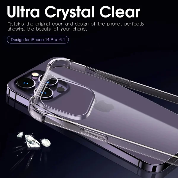 Luxury Clear Shockproof Case For iPhone 15 14 13 12 11 Pro Max Phone Cover on iPhone 13 12 14 15 Plus Back Cover Clear Case - Image 3