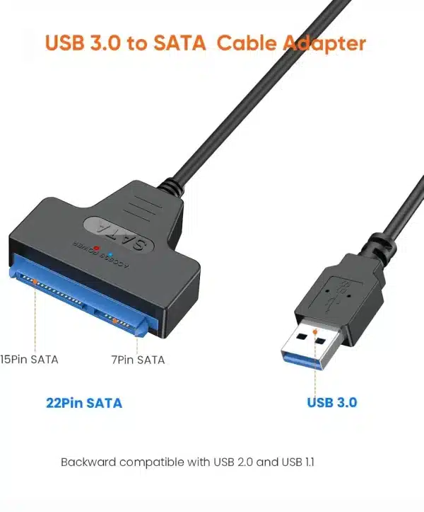 SATA to USB 3.0 Cable, USB 3.0 to SATA Adapter, Compatible with 2.5" SATA III HDD&SSD Hard Disk Driver - Image 3