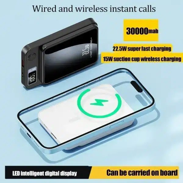 50000mAh Portable Macsafe Magnetic Power Bank Fast Wireless Charger for Iphone 13 14 15 Pro Max External Auxiliary Battery Pack - Image 4