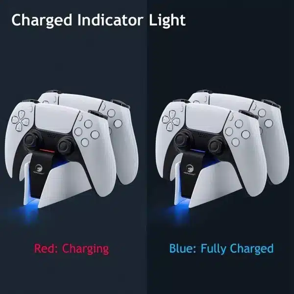 Controller Charging Station with Dual Fast Charger Dock for PS5 DualSense Wireless Controller with LED Charging Indicators - Image 3