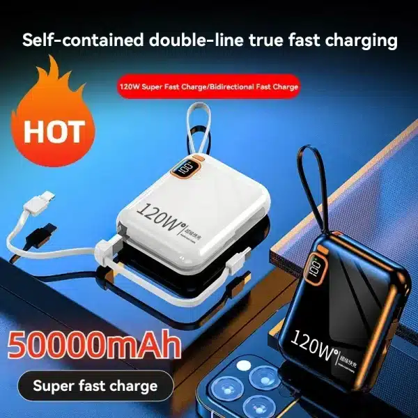 Xiaomi 50000mah Power Bank 120w Detachable Usb To Type C Cable Two-way Fast Charger Mini Powerbank For Iphone Xiaomi Samsung - Image 2