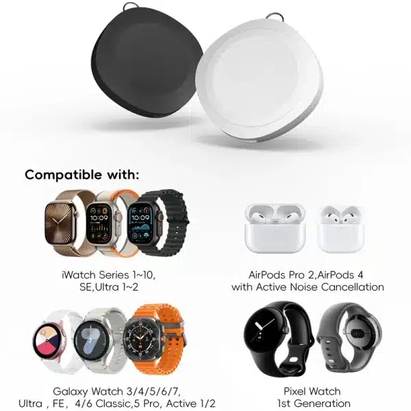 3IN1 Portable 3W Watch Wireless Charger for Samsung Galaxy Watch 7/6/5 5Pro 4/3 Active 2 Apple Watch Utral 8 7 6 5 4 Airpods Pro - Image 3