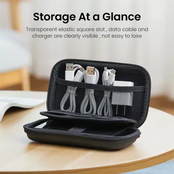 UGREEN Storage Case for Hard Disk Drive Portable Power Bank Case for External Hard Drive SSD HDD Protective Pouch Travel Bag Box - Image 6