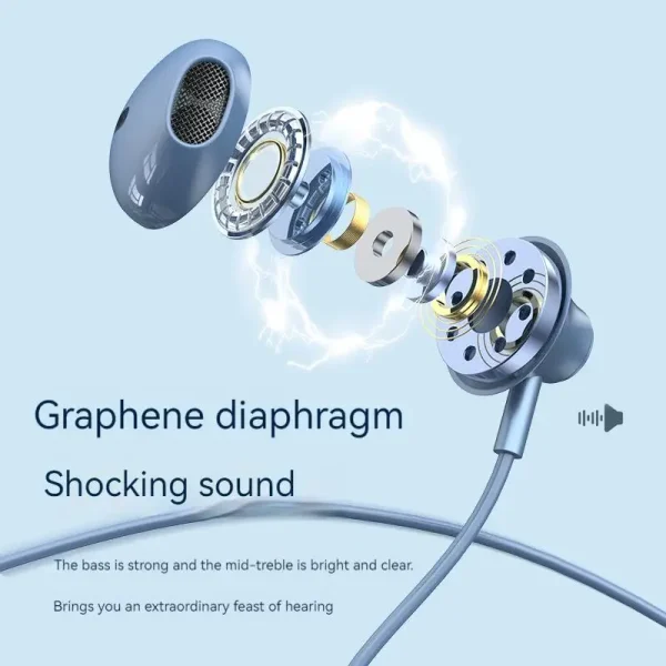 #9D Stereo Type C&3.5mm Gamers Headsets Wired Earphones In-ear Headphone HiFi Bass Earphones for Samsung Earbud In Mic Handsfree - Image 3