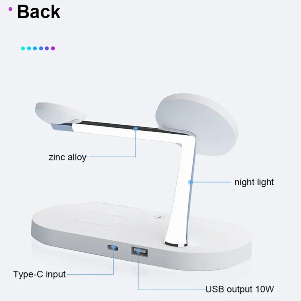 3 in 1 Wireless Charger Stand Magnetic For iPhone 12 13 14 15 Fast Charging Station for Apple Watch 9 8 7 6 5 Airpods 2 3 Pro - Image 4