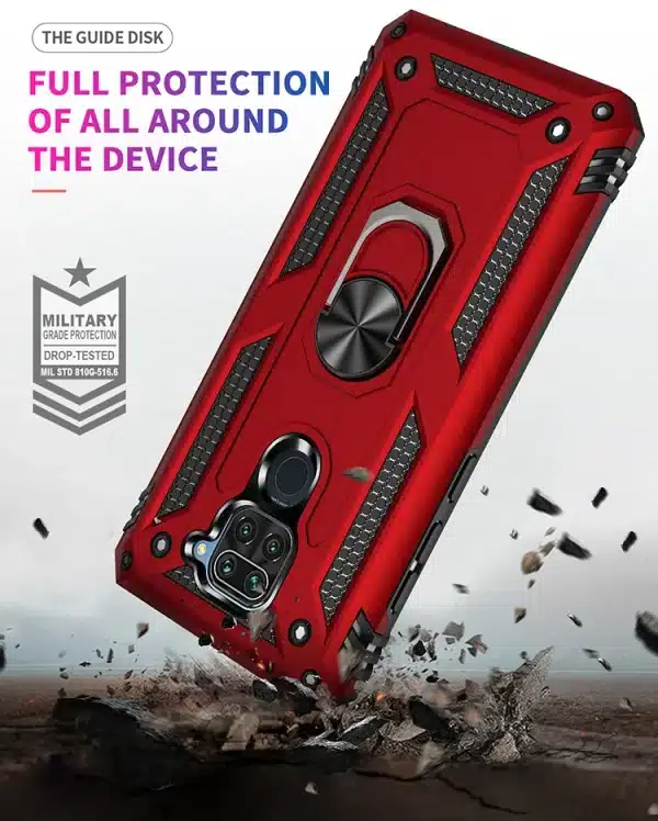 Armor Shockproof Phone Case For Xiaomi Pocophone Poco X3 NFC Redmi Note 9 9S Pro MAX Anti-Fall Finger Ring Holder Magnetic Cover - Image 4