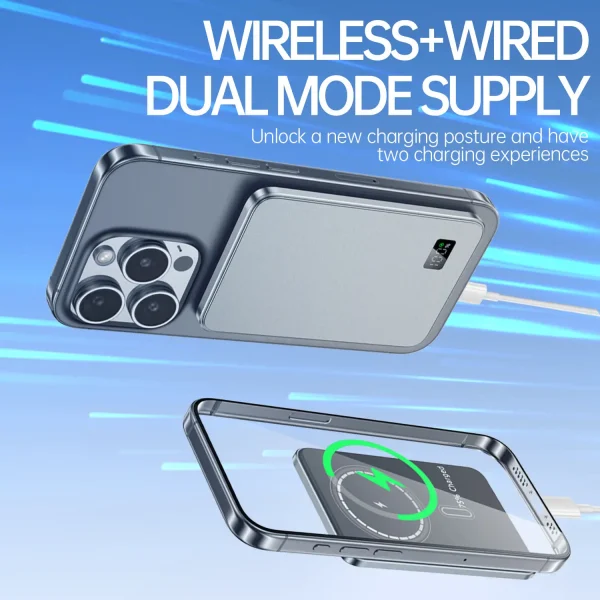 Ultra Thin Power Bank for MagSafe,Magnetic Wireless Fast Charging 10000mAh Portable Battery For iPhone 16/15/14/13/12 Samsung - Image 3