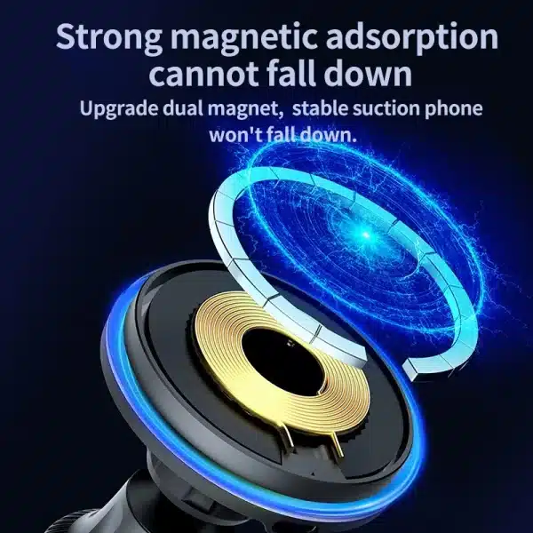 RGB Magnetic Car Wireless Charger For iPhone 12 13 14 15 Pro Max Mini Magnet Car Phone Holder Stand Mount Fast Charging Station - Image 6