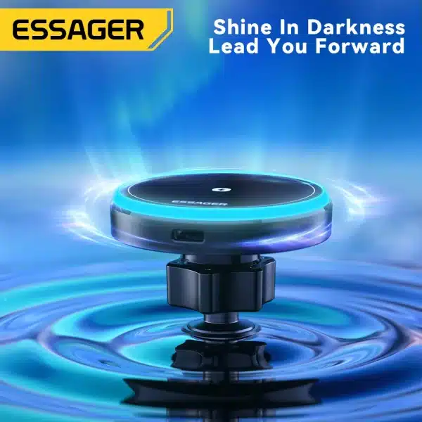 Essager RGB Magnetic Car Phone Holder Qi 15W Wireless Charger Car For iPhone 15 14 13 12 Pro Max Samsung Phone Holder Stand - Image 6