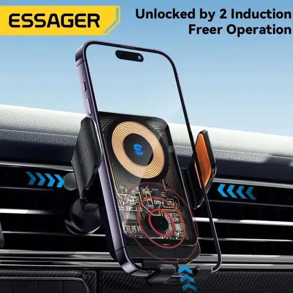 Essager 15W Qi Wireless Charger Car Phone Holder Air Vent Mount Stand For iPhone Samsung Cell Phone Support Fast Charging - Image 3