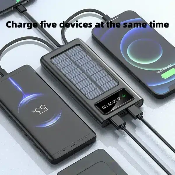 Xiaomi 200000mAh Solar Power Bank Ultra Capacity USB 4 in1 Super Fast Charging USB TypeC LED Light Outdoor Power Bank For iPhone - Image 4