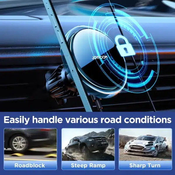 Joyroom Magnetic Car Phone Holder Wireless Charger For iPhone 15 14 13 Pro Max Fast Charging Car Charger Holder With Blue Light - Image 5