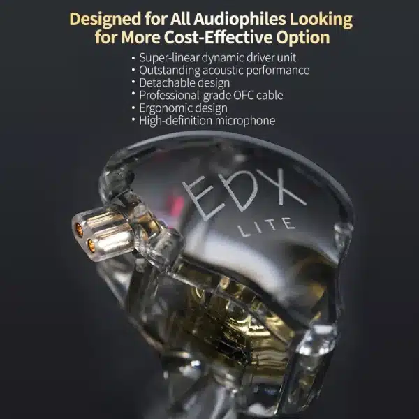 KZ EDX Lite EarphonesDynamic HIFI Bass Earbuds In Ear Monitor Headphones Sport Noise Cancelling Headset - Image 6