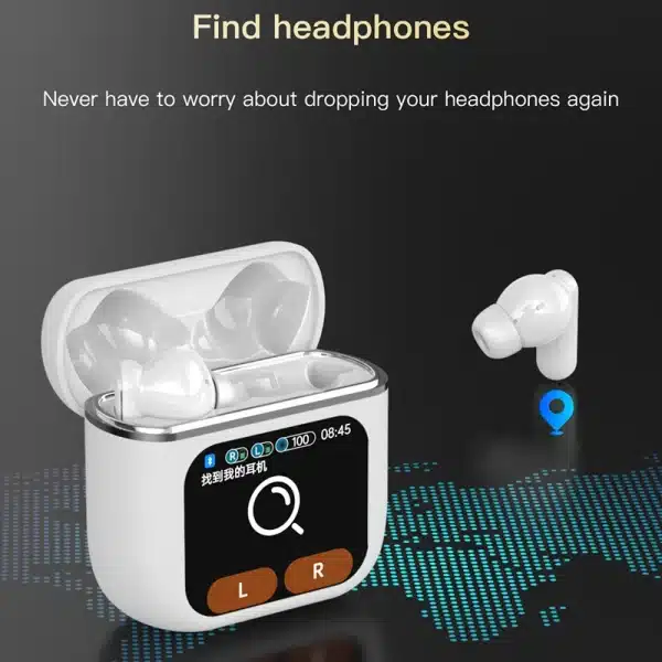 1.9inch LED Touch Screen Headsets Bluetooth 5.4 Headphones TWS Wireless Earphones HiFi Stereo Waterproof Noise Reduction Earbuds - Image 2