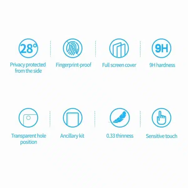 Nillkin For iPhone 15 Pro Max 14 Pro Guardian Full Coverage Anti peeping Tempered Glass 9H Screen Protector for iPhone 13 12 - Image 2