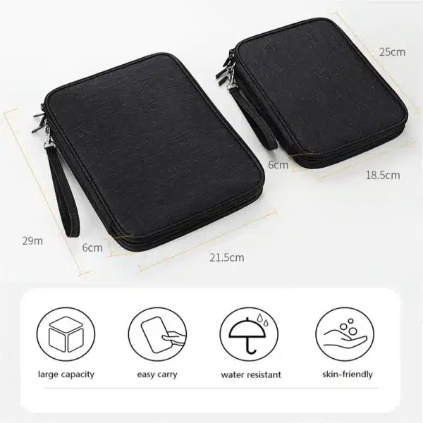 Large Capacity Travel Electronics Accessories Organizer Waterproof Double Layers Portable Tablet Cable Power Bank Storage Bag - Image 3