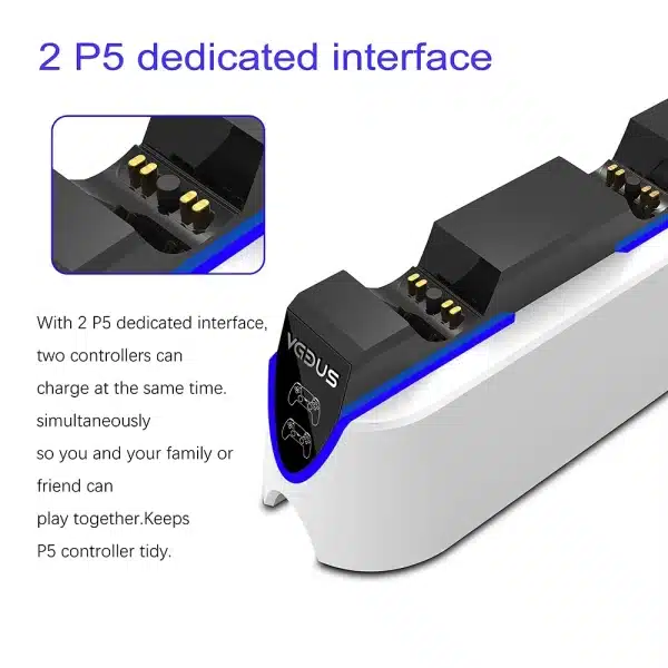 Dual Fast Charger for PS5 Wireless Controller USB 3.1 Type-C Charging Cradle Dock Station for Sony PlayStation5 Joystick Gamepad - Image 5