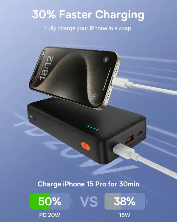 Baseus 20W Power Bank 10000mah 20000mah Fast Charging For iPhone 16 Pro Max - Image 2