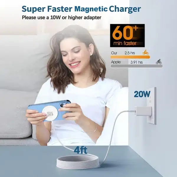 For Apple Original Magsafes Wireless Charger For iPhone 16 15 14 13 12 11 Pro Max X XS XR Plus Fast Charging Type C Charge Cable - Image 2