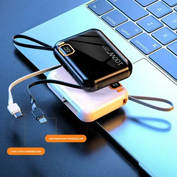 30000mah Portable Mini Power Bank PD100W Detachable USB to TYPE C Cable Fast Charging Powerbank For iPhone Xiaomi Samsung 2024 - Image 2