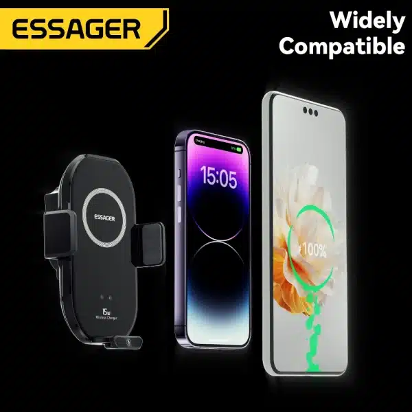 Essager Wireless Charger Car Phone Holder 15W Fast Charging Car Charger Aircon Vent Holder For iPhone 15 14 13 Pro Max Car Mount - Image 4