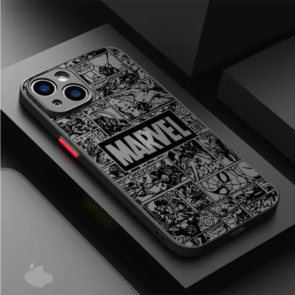 Marvel Spiderman Ironman Phone Case for iPhone XR X 14 16 Plus XS Max 8 Plus 13 Mini 15 Pro Max 12 11 Pro 7 12 Pro Matte Cover - Image 5