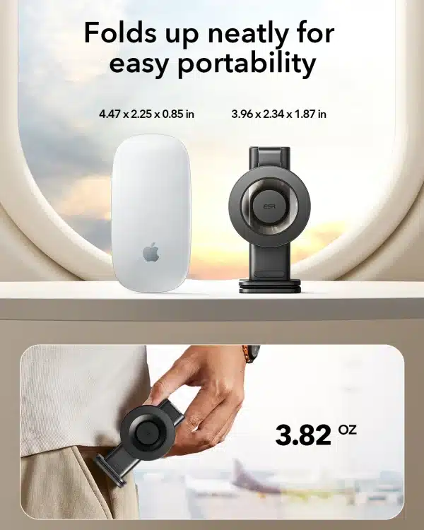 ESR for MagSafe Airplane Phone Holder Magnetic Plane Phone Holder Mount with Metal Ring for iPhone 16 15 14 13 Samsung Android - Image 5