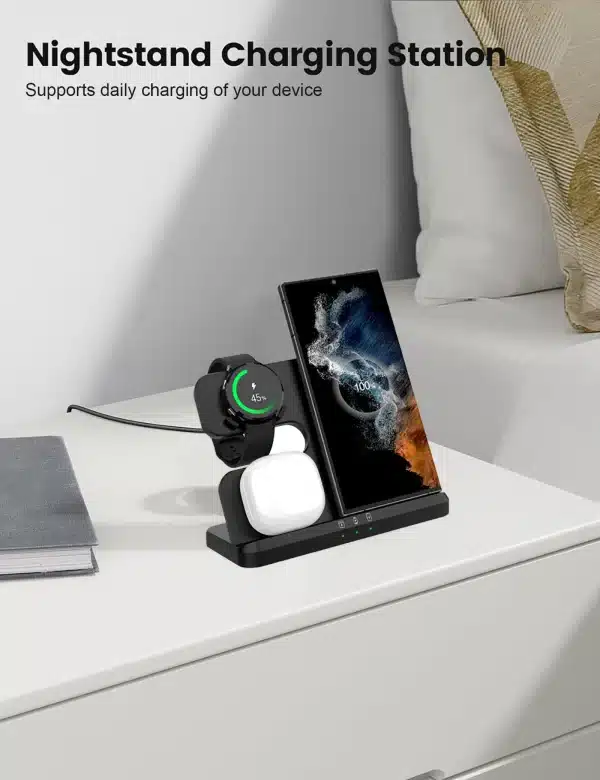 3 in 1 Wireless Charger Stand For Samsung Z Fold/Flip 6 S24 S23 S22 Ultra Galaxy Watch 7 6 5 Buds2 Fast Charging Dock Station - Image 4