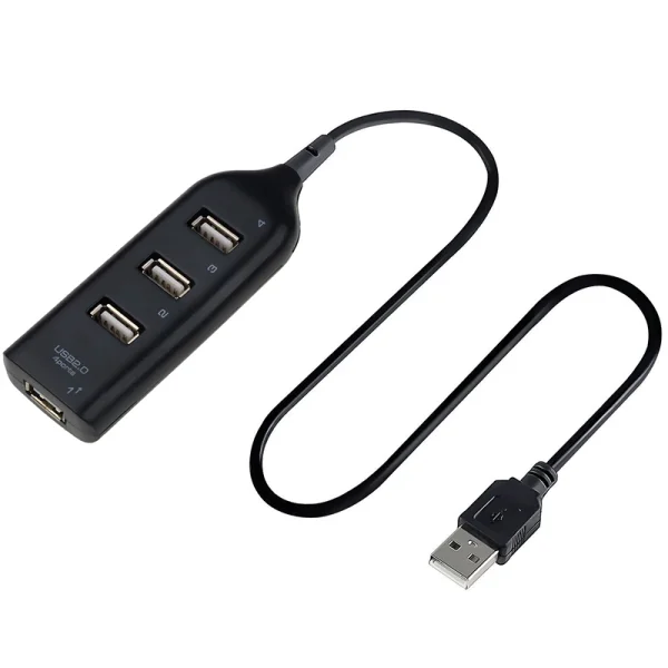 High Speed USB Hub 4 Port USB 2.0 with Cable Mini USB Splitter Hub Use Power Adapter Multiple Socket For PC Laptop Notebook - Image 2