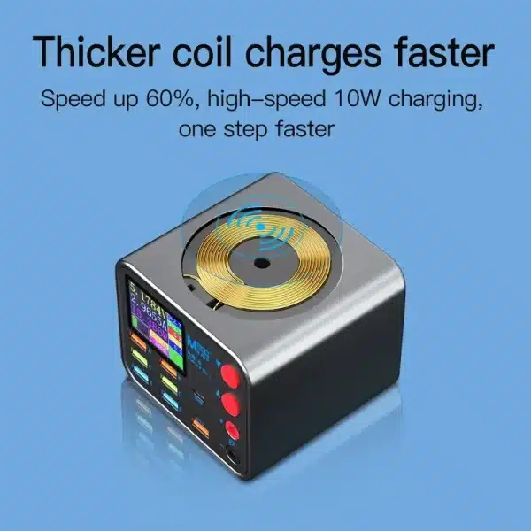 DianBa No. 1 PD 8-Port LCD Multi-Function Fast Charger Wireless Charing Mobile Phone Current Data Line Detection Burn-in Repair - Image 6