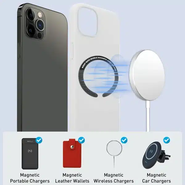 New 1-5pcs Magnetic Metal Plate Ring For Magsafe Wireless Charger Metal Sheet Sticker Magnet Car Phone Holder For iPhone Samsung - Image 4