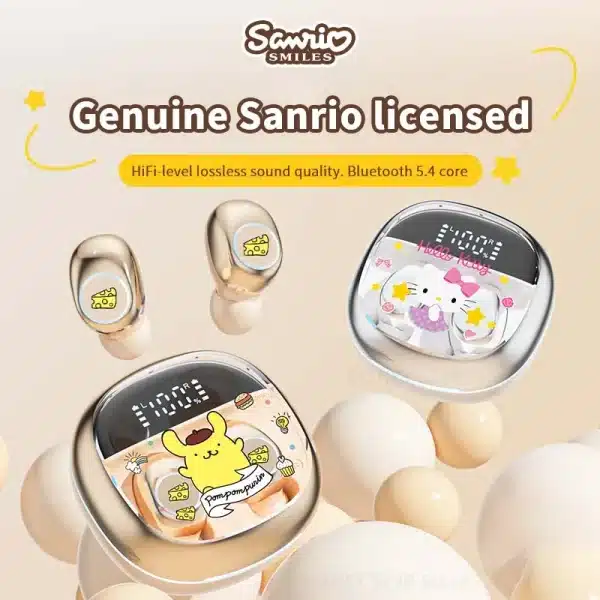 Sanrio BL47 TWS Earbuds Hello Kitty Bluetooth 5.4 Headphones Cute Kuromi Wireless Headsets Kawaii My Melody Noise Reduction - Image 2