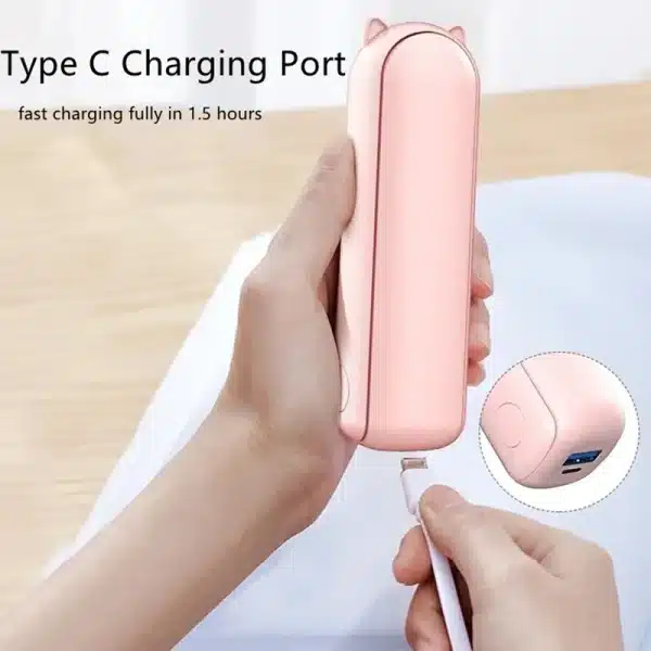 Portable Fan Super Mini Handheld Fan USB Rechargeable Fan Foldable Hand Held Small Pocket Fan with 2000mAh Power Bank 3 Gears - Image 3
