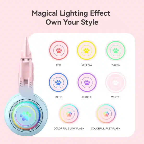 2 in 1 Cute Antlers/Cat Ears Wireless Bluetooth Headphones Gamer 3.5mm Headset Gaming Headphones Christmas Gift for Kids Girls - Image 6