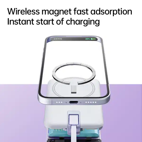 MOVESPEED L10 Magnetic Power Bank 10000mAh Portable External Battery Built-in Type C Cable for MagSafe Powerbank for iPhone 16 - Image 3