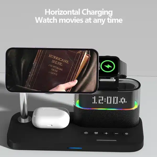 5 in 1 Magnetic Wireless Charger Stand Pad For iPhone 15 14 13 12 11 Apple Watch 8 7 6 Fast Charging Dock Station for Airpods - Image 6
