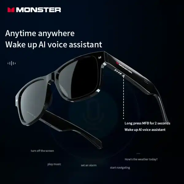 Monster Glasses Headset Wireless Bluetooth 5.0 Sunglasses Outdoor Sport earphone Calling Music Eyeglasses - Image 2